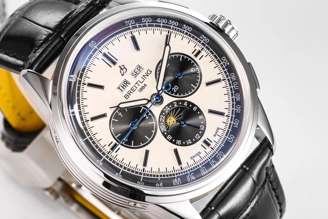 JF Factory Breitling Premier B25 Chronograph Blue Dial Leather – Super Clone Watches - 图片 8