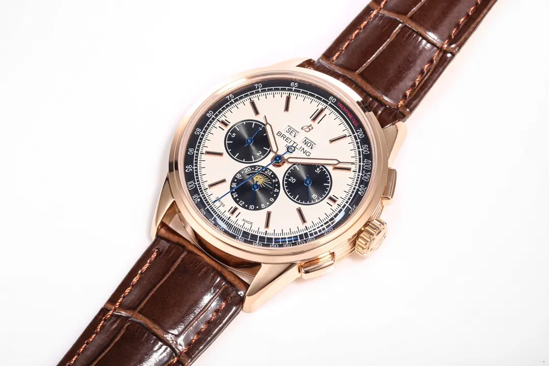 JF Factory Breitling Premier B25 Chronograph Rose Gold Brown Leather – Super Clone Luxury Watch - 图片 4