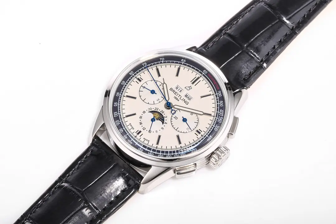 JF Factory Breitling Premier B25 White Dial Black Leather – Super Clone Luxury Watch - 图片 8