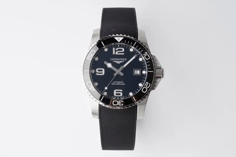JF Factory Longines Conquest Black Dial Rubber Strap – Best Super Clone Watch