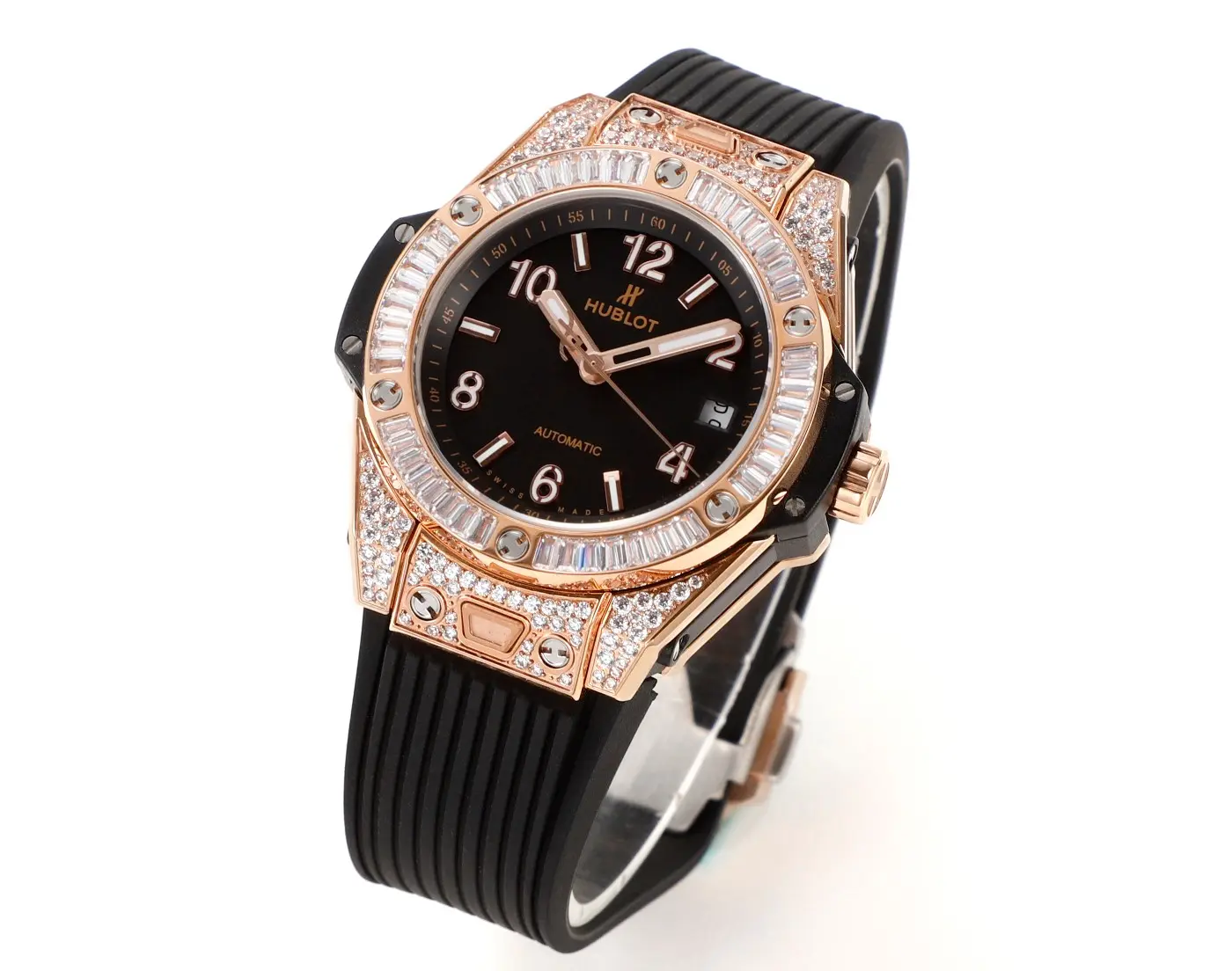JJ Factory HUBLOT Big Bang One-Click Rose Gold and Black Diamond-Set Automatic Watch – 39mm – Super Clone Edition - 图片 2
