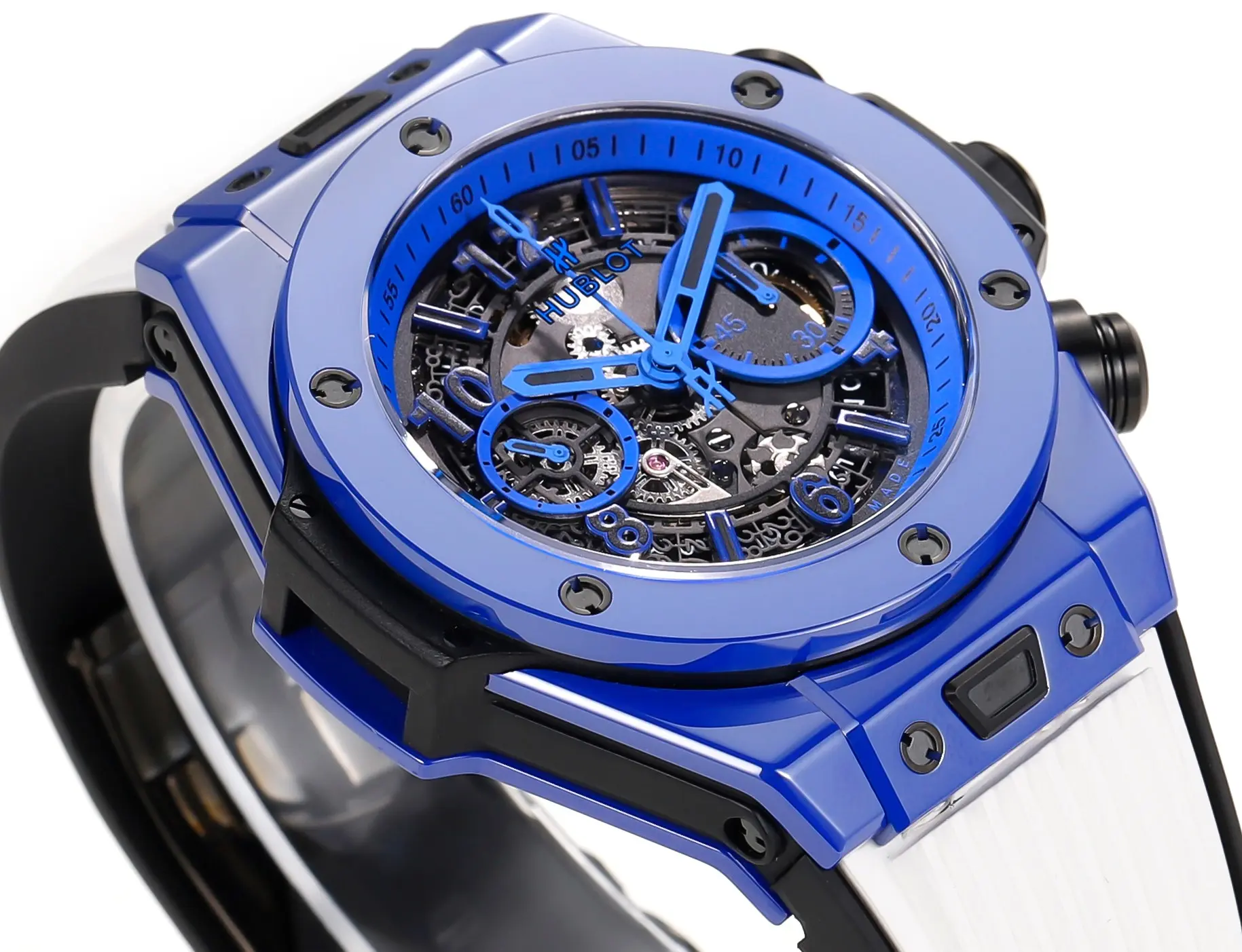 JJ Factory Hublot Big Bang Unico Blue Ceramic Watch – Automatic Chronograph with Rubber Strap | Super Clone Excellence - 图片 3