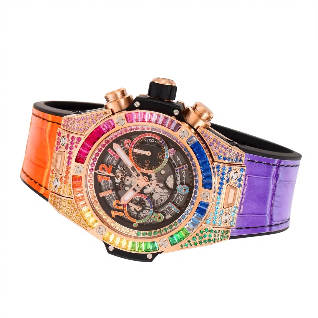 JJ Factory Hublot Big Bang Unico Rainbow Watch – Multicolor, Chronograph, 45mm, Super Clone Edition - 图片 6