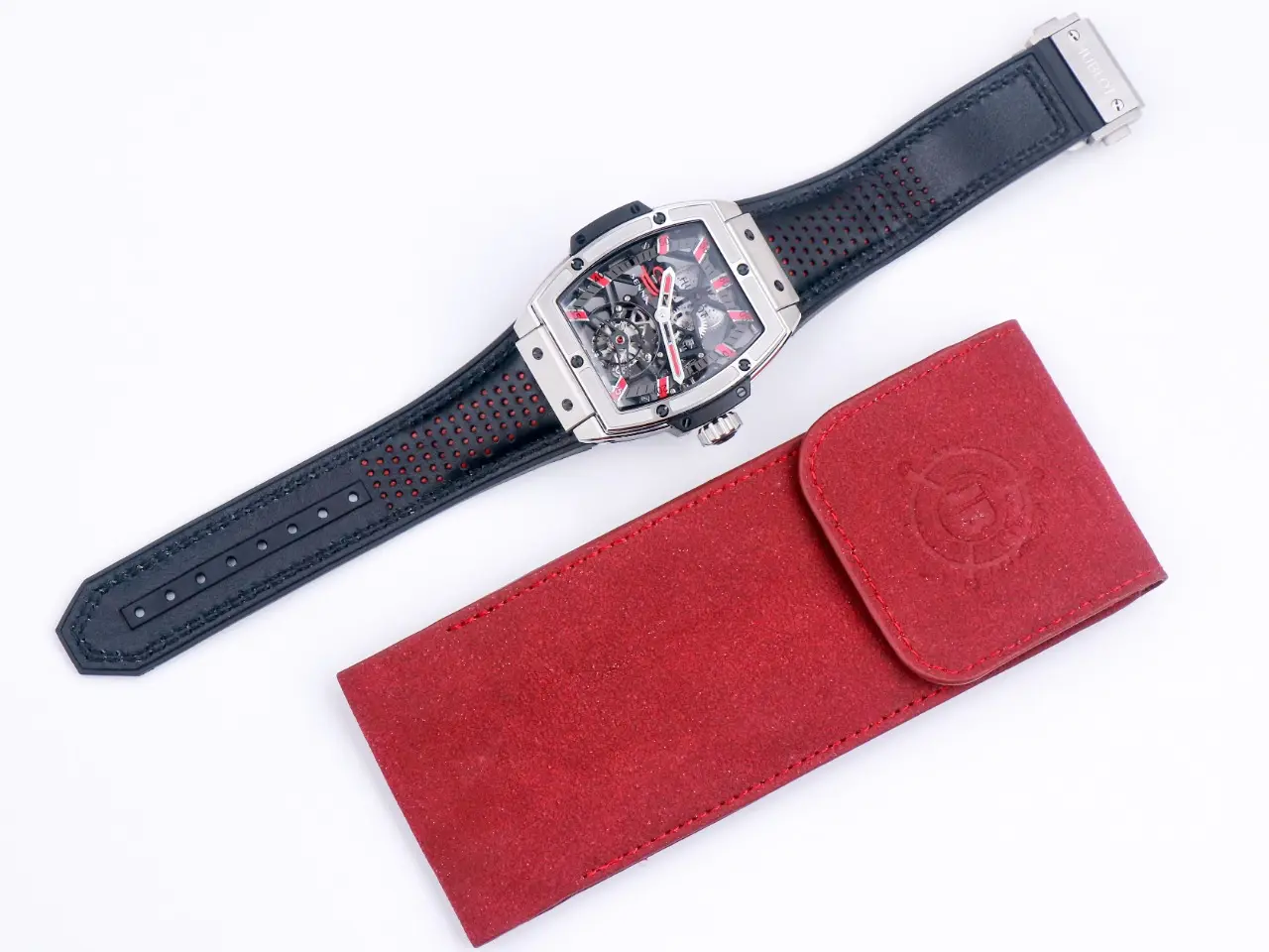 JJ Factory Hublot Masterpiece 906 Tourbillon Watch – Rose Gold/Platinum, Black and Red Leather Strap, Manual Wind Movement, Super Clone Edition - 图片 3