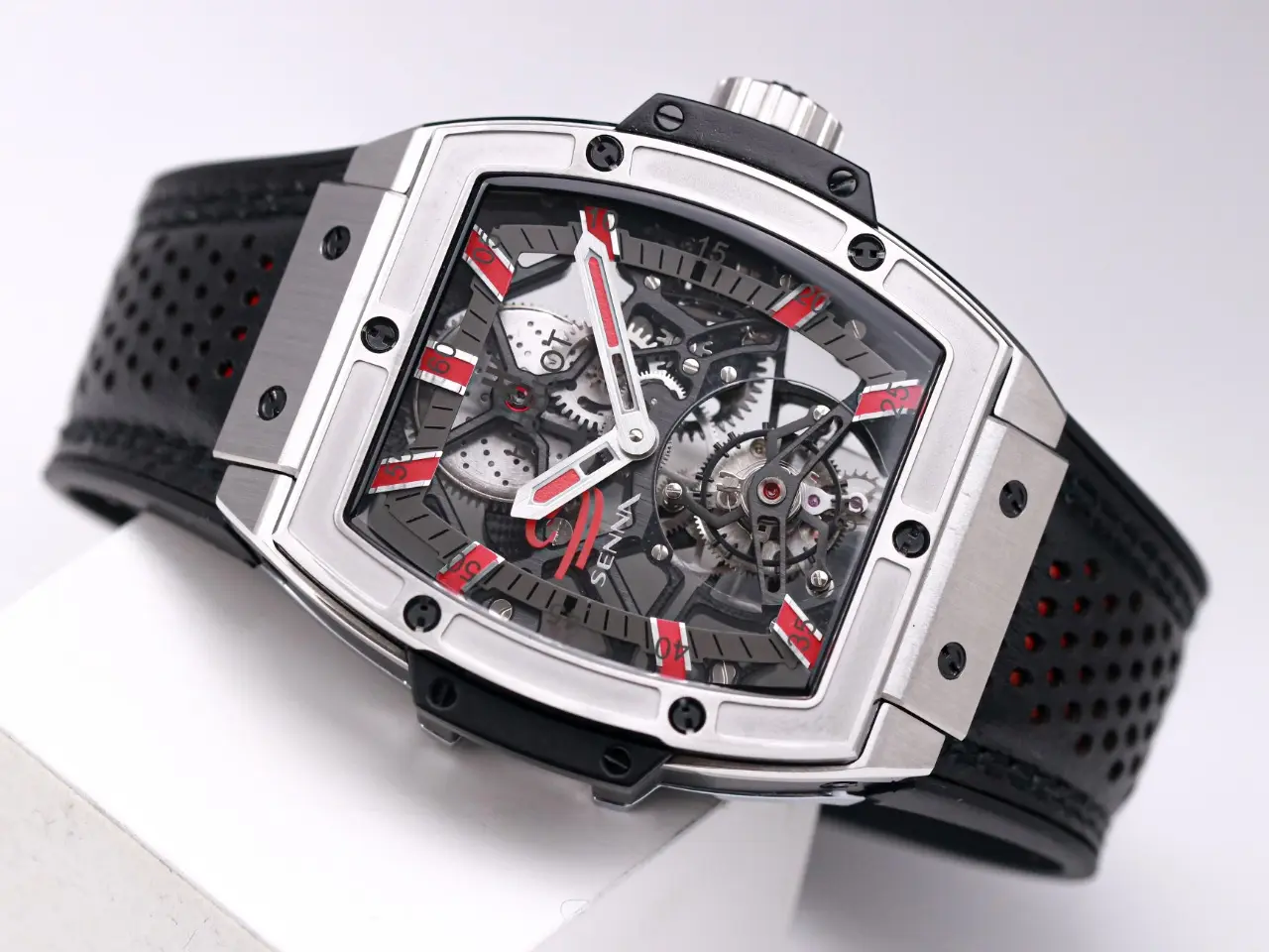 JJ Factory Hublot Masterpiece 906 Tourbillon Watch – Rose Gold/Platinum, Black and Red Leather Strap, Manual Wind Movement, Super Clone Edition - 图片 4