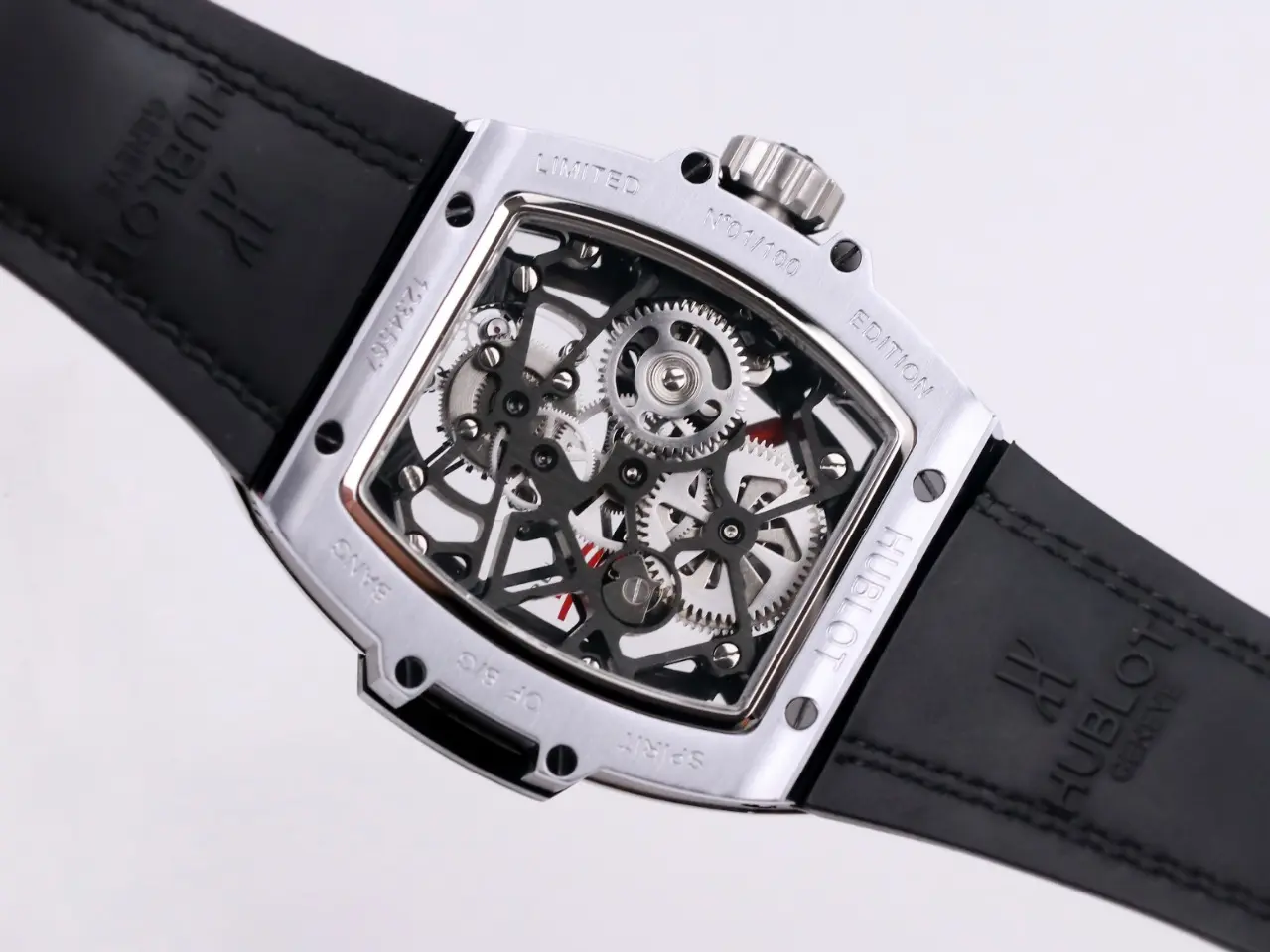 JJ Factory Hublot Masterpiece 906 Tourbillon Watch – Rose Gold/Platinum, Black and Red Leather Strap, Manual Wind Movement, Super Clone Edition - 图片 5
