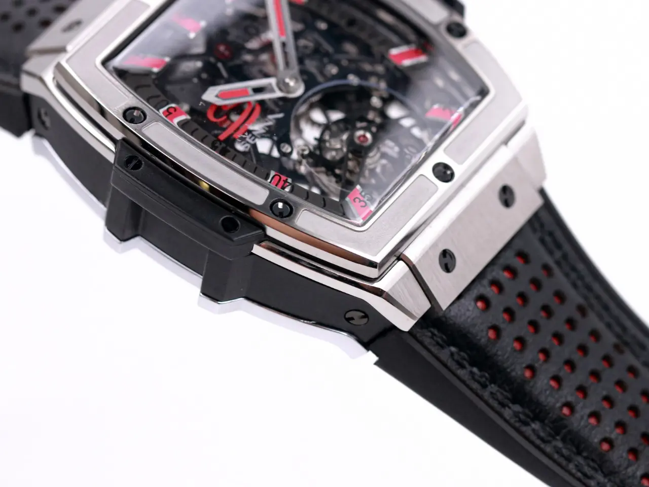 JJ Factory Hublot Masterpiece 906 Tourbillon Watch – Rose Gold/Platinum, Black and Red Leather Strap, Manual Wind Movement, Super Clone Edition - 图片 6