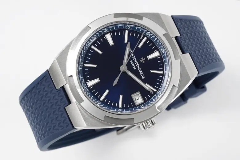 JJ Factory Vacheron Constantin Overseas 4500V Series – Blue Dial, Rubber Strap, Luxury Steel Super Clone Watch - 图片 4