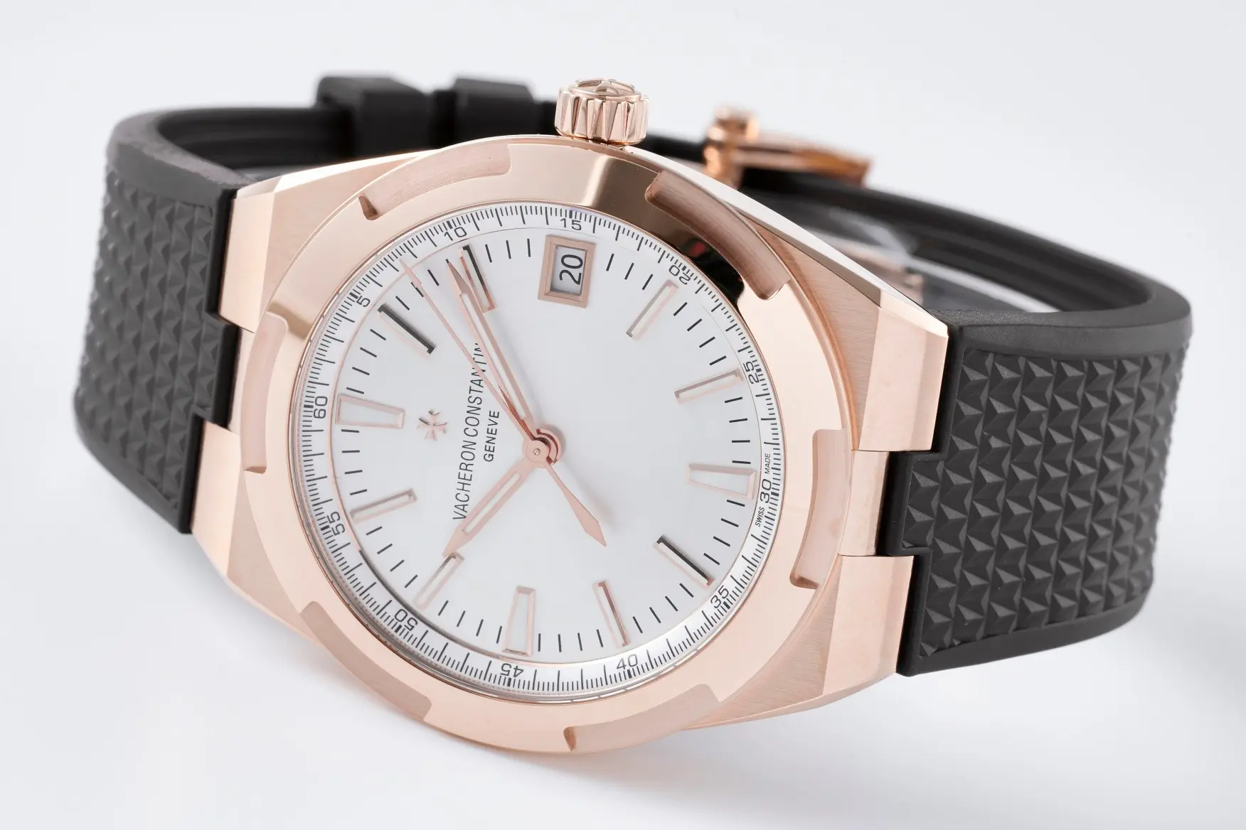 JJ Factory Vacheron Constantin Overseas 4500V Series – Rose Gold Case, Black Rubber Strap, Luxury Super Clone Watch - 图片 6