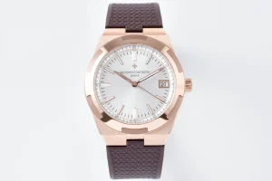 JJ Factory Vacheron Constantin Overseas 4500V Series – Rose Gold Case, Brown Rubber Strap, Luxury Automatic Super Clone Watch – Best Replica Quality