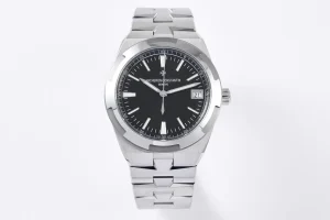 JJ Factory Vacheron Constantin Overseas 4500V Series – Silver Stainless Steel Super Clone Watch with Black Dial, Automatic Movement, Best Replica Quality