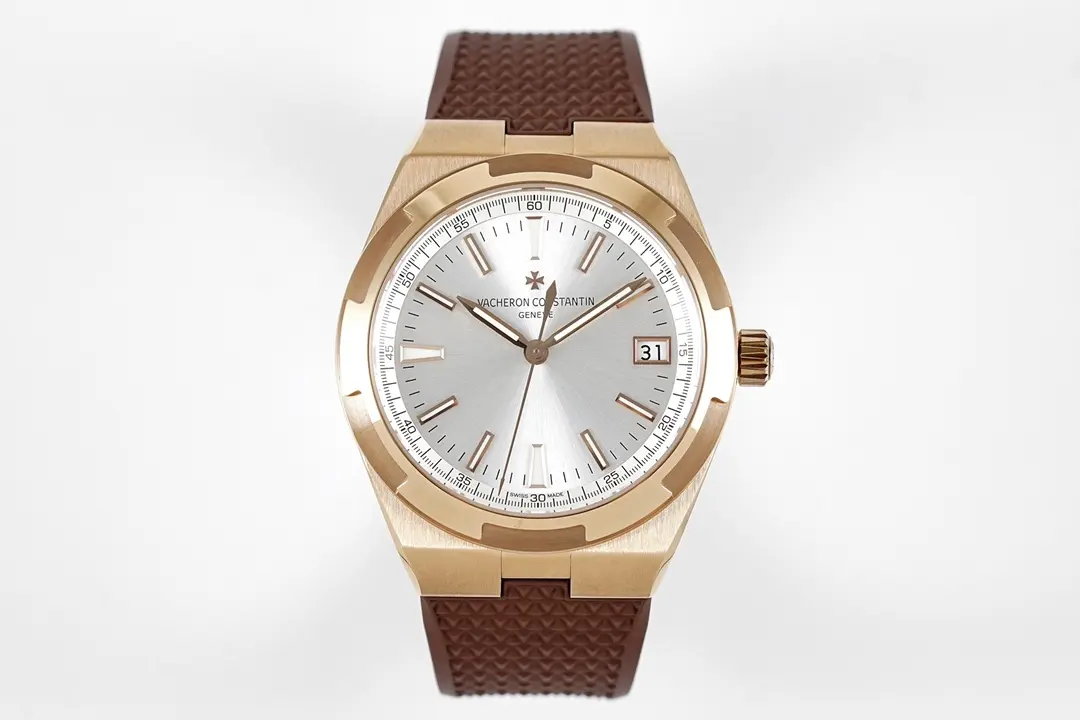 JJ Factory Vacheron Constantin Overseas Automatic Watch – Rose Gold Case, Brown Strap, Interchangeable Band System, Super Clone Watch