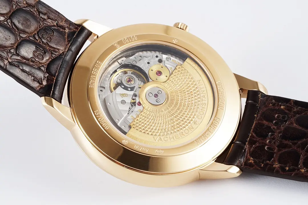 JJ Factory Vacheron Constantin Patrimony 85180 Series Watch – Gold Case, Brown Leather Strap, Minimalist Design, Best Super Clone Watches - 图片 3