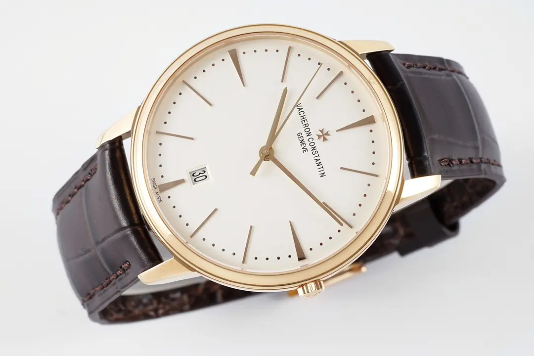 JJ Factory Vacheron Constantin Patrimony 85180 Series Watch – Gold Case, Brown Leather Strap, Minimalist Design, Best Super Clone Watches - 图片 7