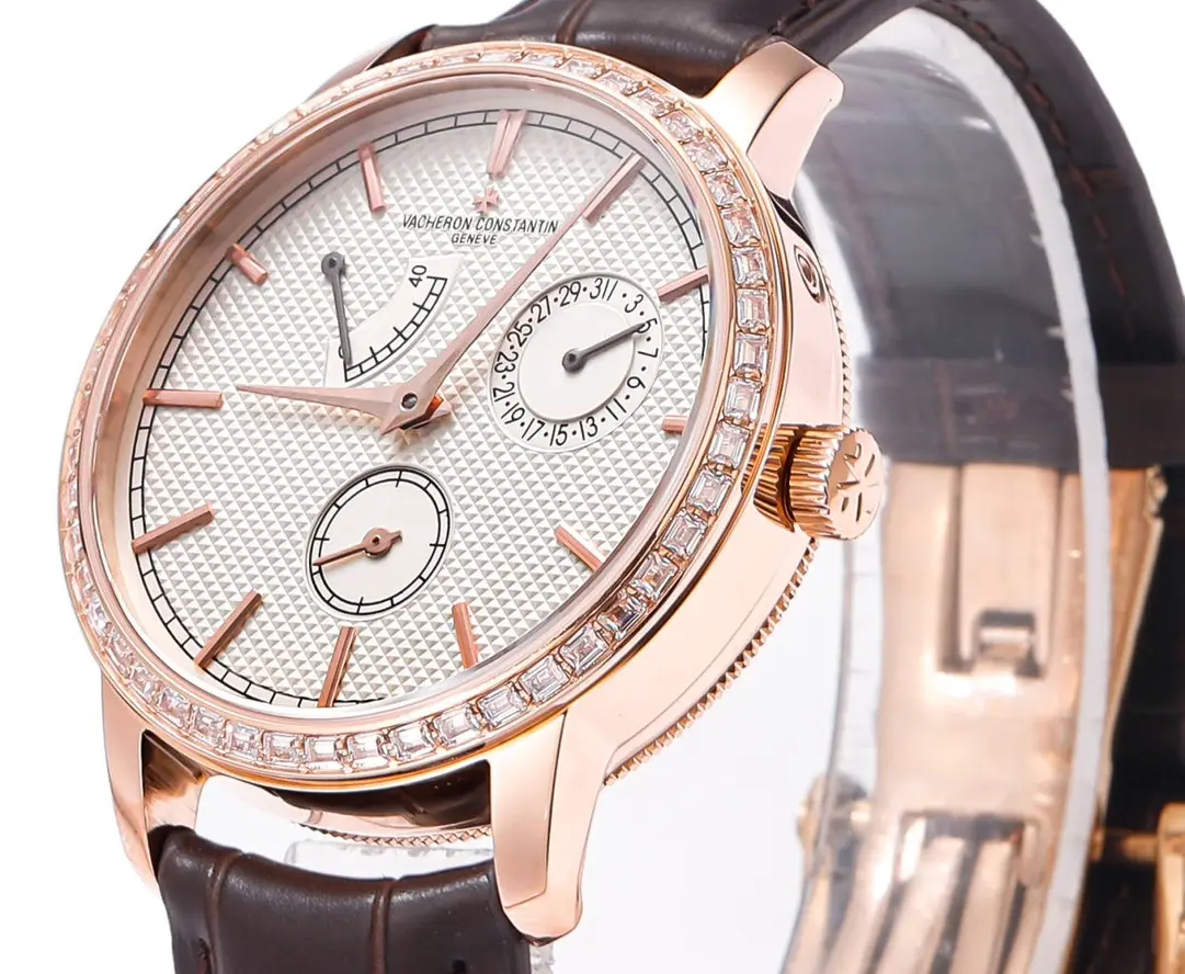 JJ Factory Vacheron Constantin Traditionnelle 83520/000R-9909 Mechanical Watch – Rose Gold, Brown Leather Strap, Multi-Function Dial, Top Super Clone Watch - 图片 9