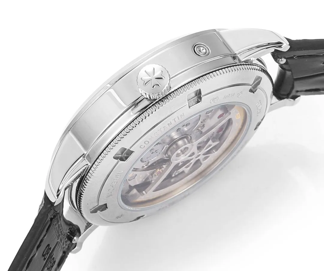 JJ Factory Vacheron Constantin Traditionnelle 83520/000R-9909 Mechanical Watch – Silver Dial, Black Leather Strap, Multi-Function Automatic Super Clone Watch, Best Replica Quality - 图片 6