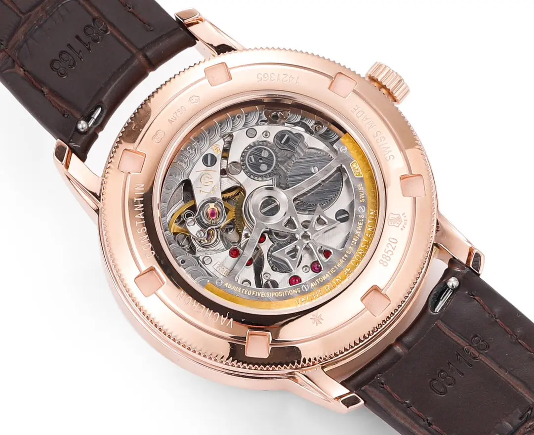 JJ Factory Vacheron Constantin Traditionnelle 83520/000R-9909 Rose Gold Mechanical Watch with Brown Leather Strap – Best Super Clone Edition - 图片 9