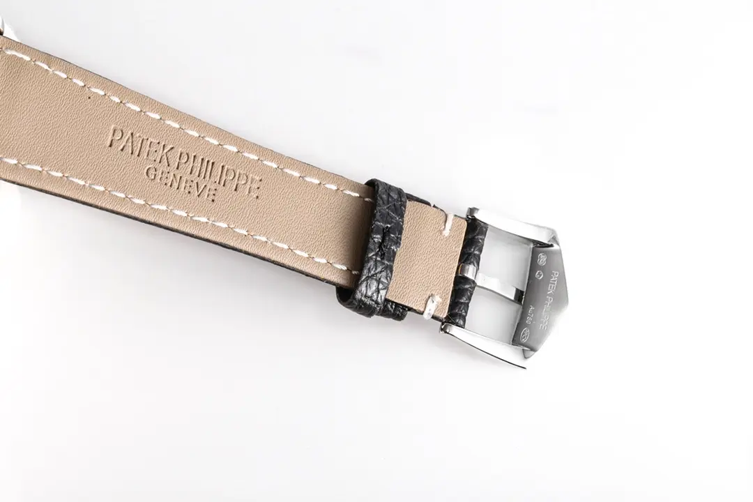KM Factory Patek Philippe 5924G White Dial Leather Strap Super Clone Replica Watch - 图片 8