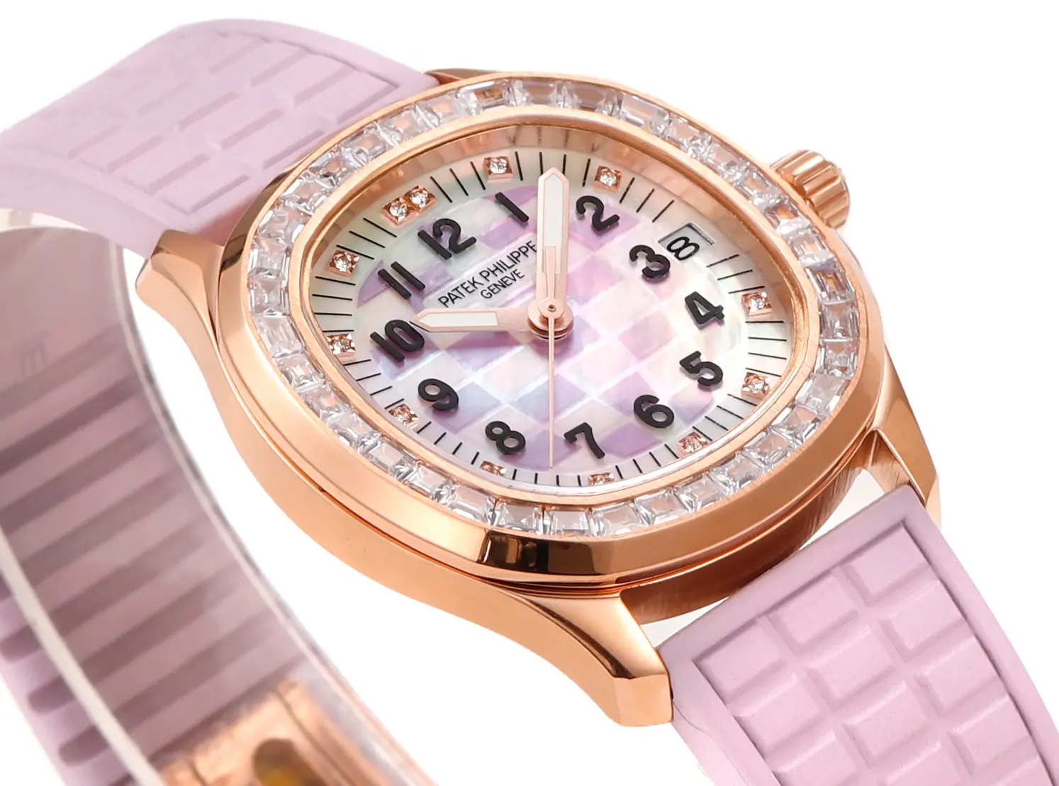 KM Factory Patek Philippe Aquanaut Mechanical Watch Pink Rubber – Super Clone Replica Edition - 图片 7