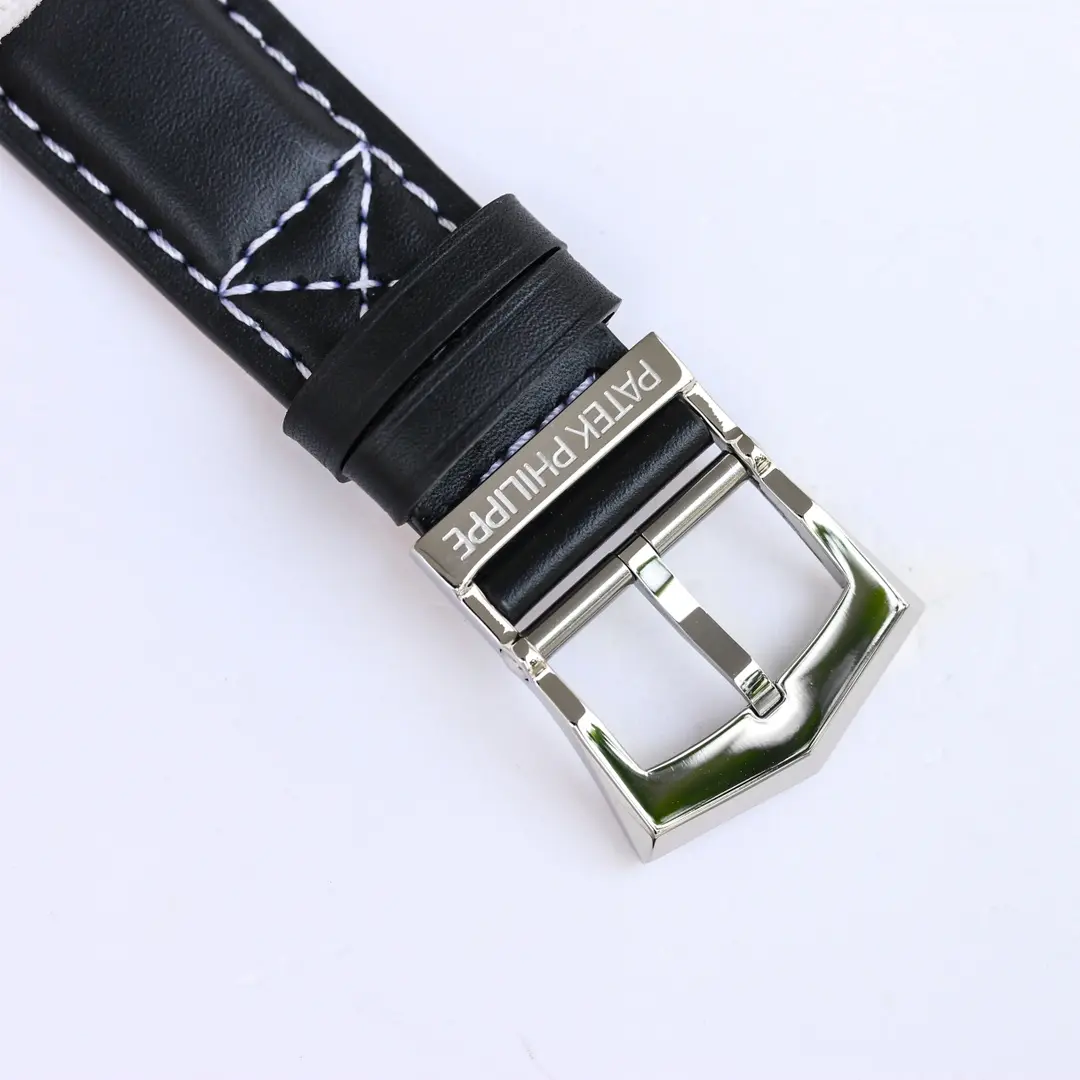 KM Factory Patek Philippe Calatrava Pilot Travel Time Black Dial Super Clone Replica Watch - 图片 9