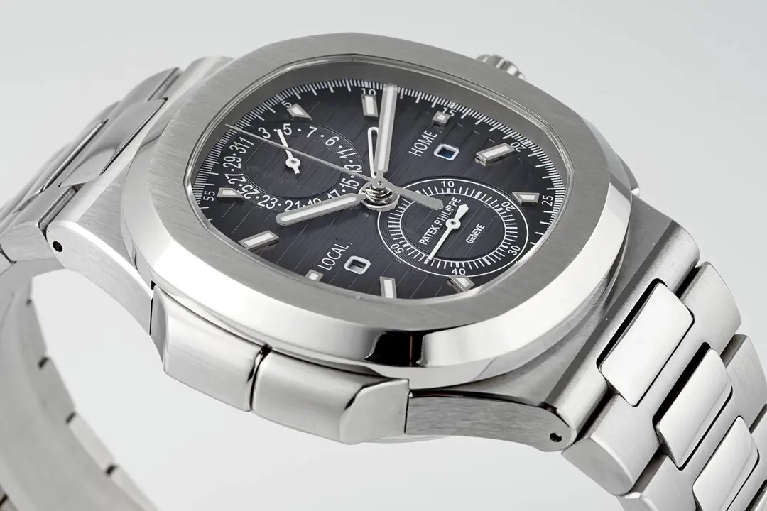 KM Factory Patek Philippe Nautilus 5990/1A Dual Time Steel Black Super Clone Replica Watch - 图片 6