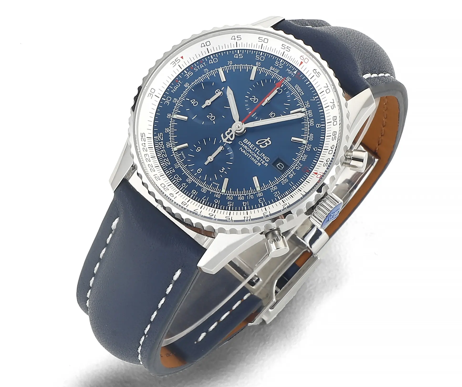 KOR Factory BLS Navitimer Chronograph Blue Leather Super Clone Breitling Replica Watch - 图片 2
