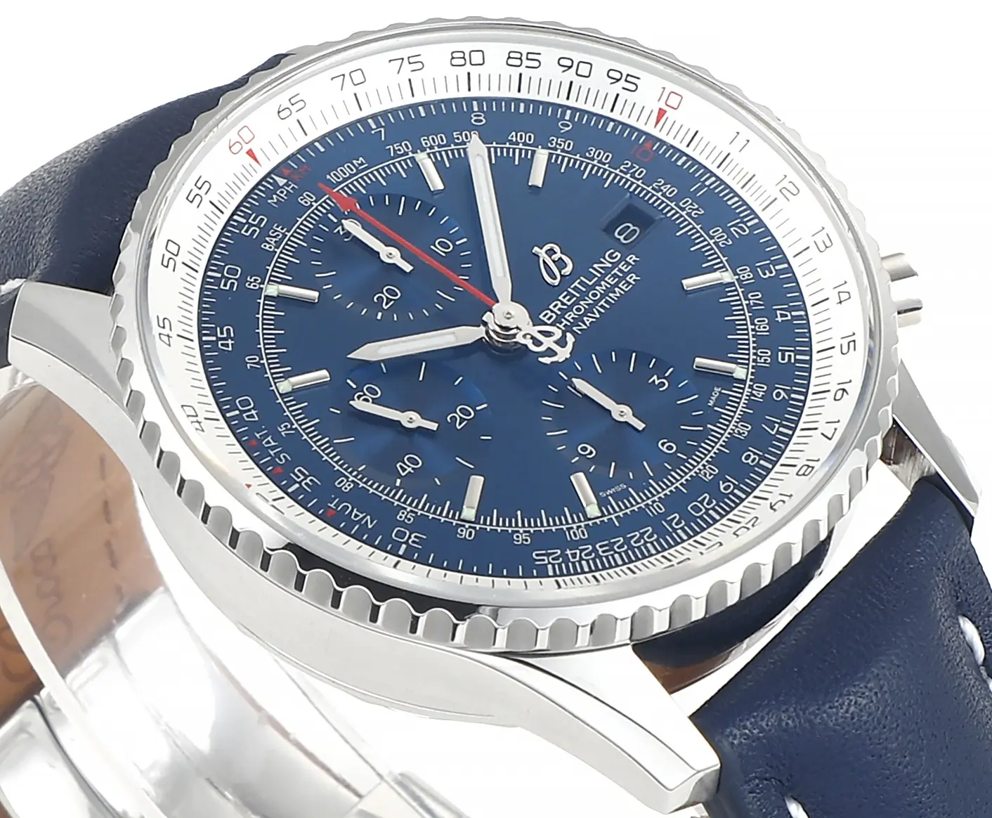KOR Factory BLS Navitimer Chronograph Blue Leather Super Clone Breitling Replica Watch - 图片 5