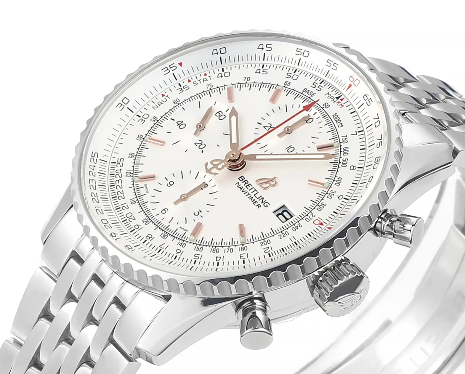 KOR Factory BLS Navitimer Chronograph Silver Stainless Steel – Super Clone Breitling Replica Watch - 图片 2