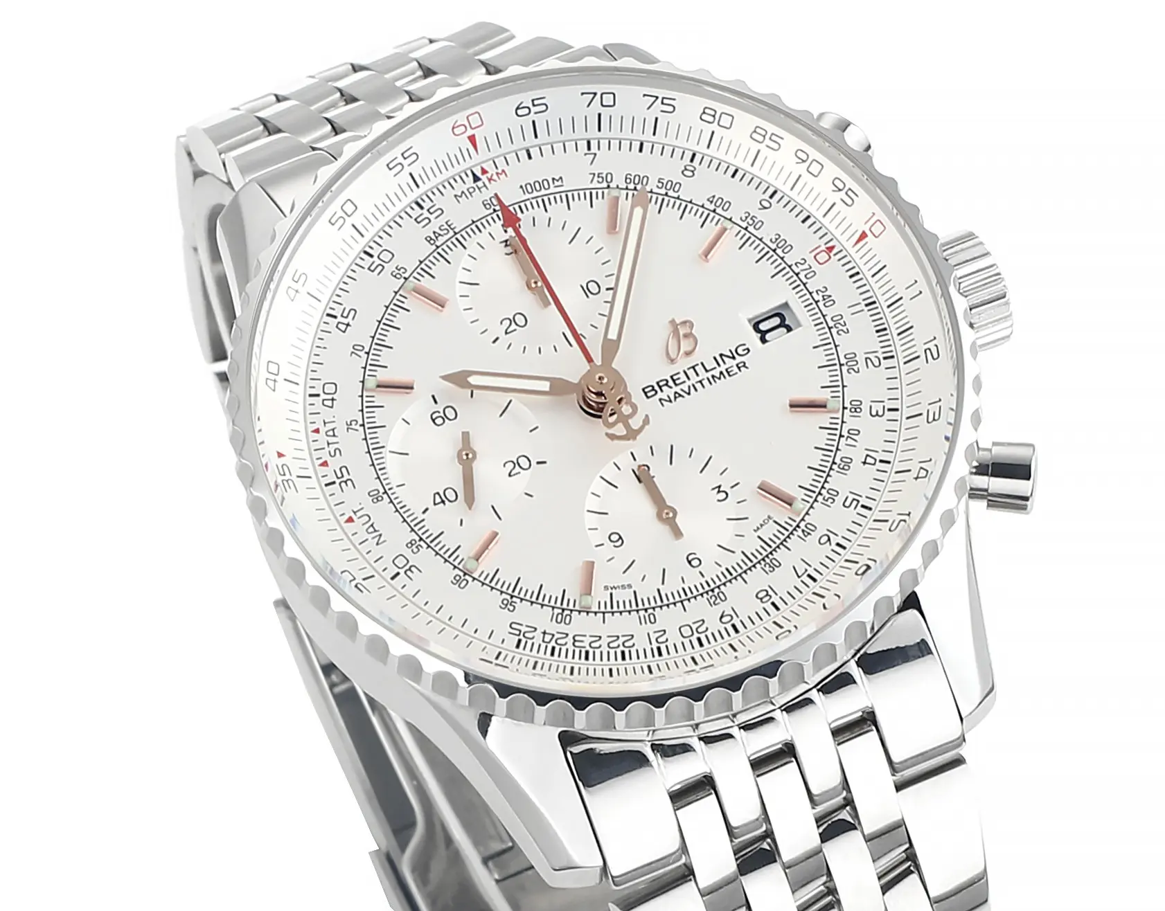 KOR Factory BLS Navitimer Chronograph Silver Stainless Steel – Super Clone Breitling Replica Watch - 图片 3