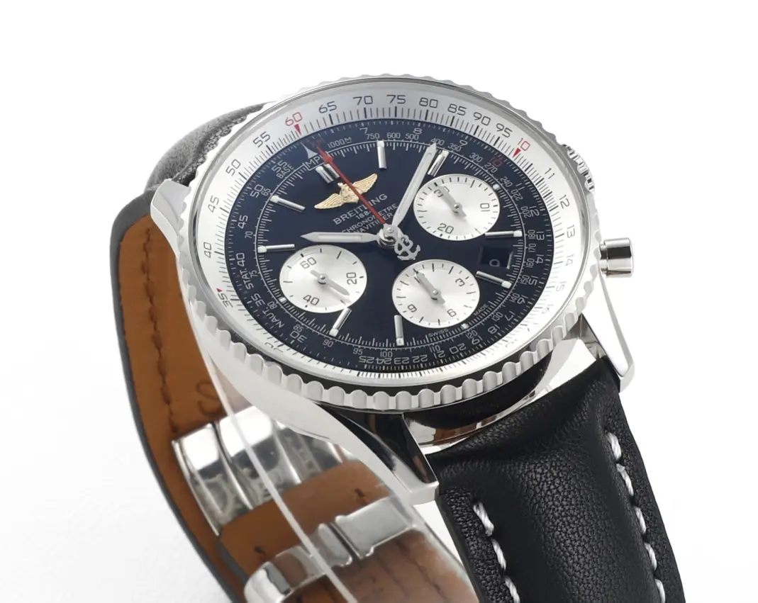 KOR Factory Breitling Navitimer 1 B01 Chronograph Black Leather – Super Clone Watch - 图片 5