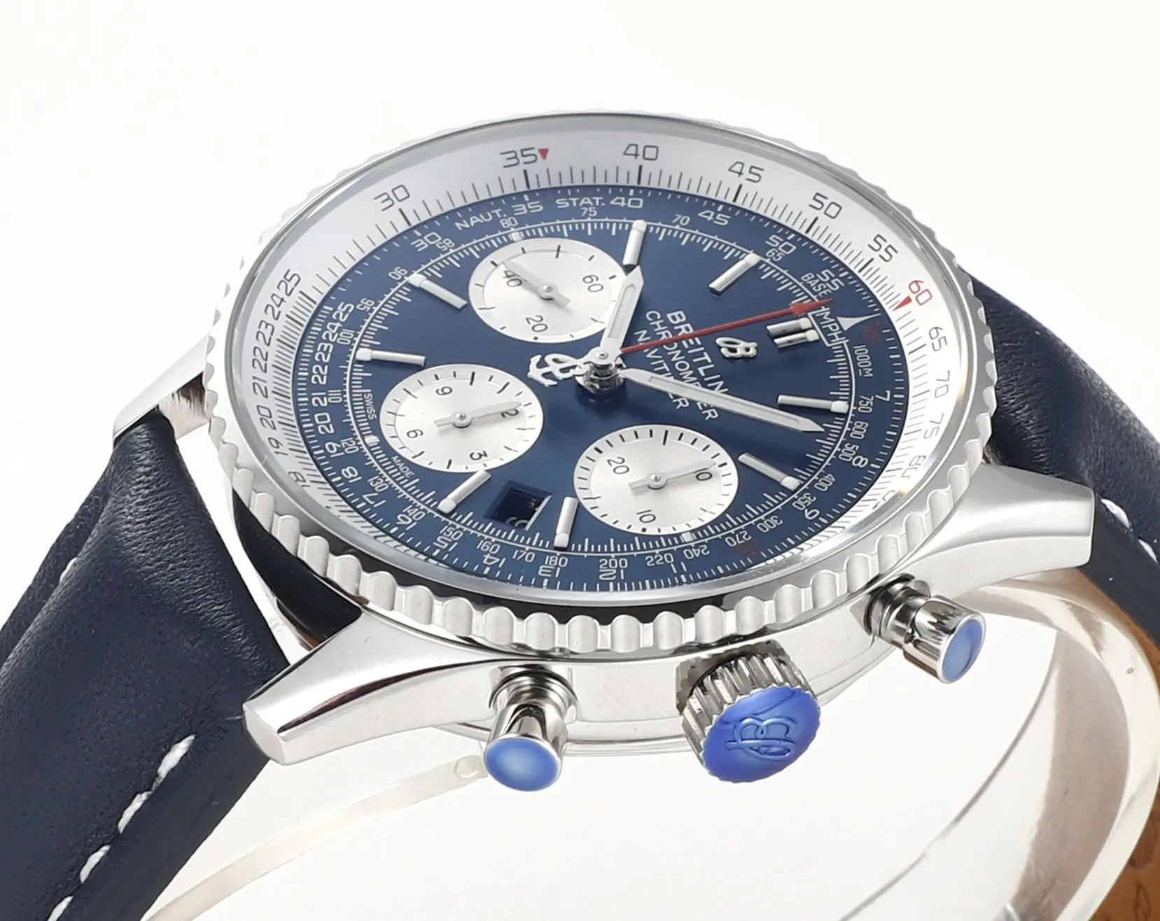 KOR Factory Breitling Navitimer 1 B01 Chronograph Blue Leather – Premium Super Clone Watch - 图片 4