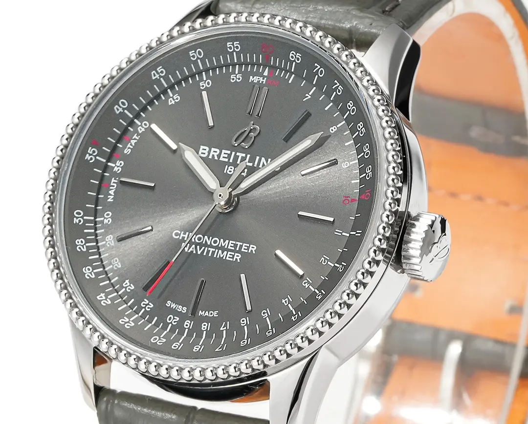 KOR Factory Breitling Navitimer Automatic Grey Dial Leather – Super Clone Watch Replica - 图片 4