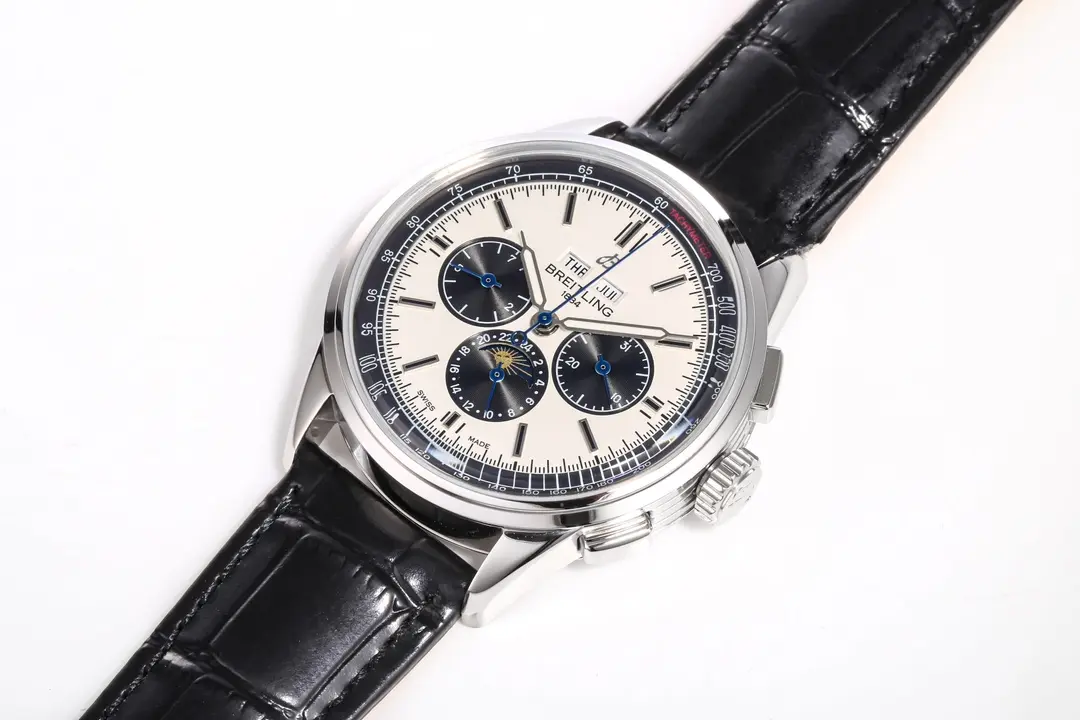 KOR Factory Breitling Premier B25 Chronograph Blue Dial Leather – Super Clone Watches - 图片 9