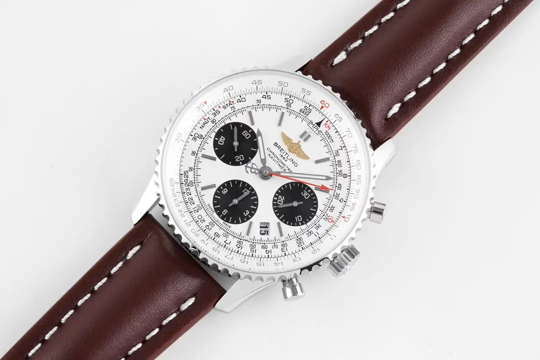 KOR Factory RWF Navitimer B01 Panda Dial Brown Leather – Premium Super Clone Watch - 图片 2