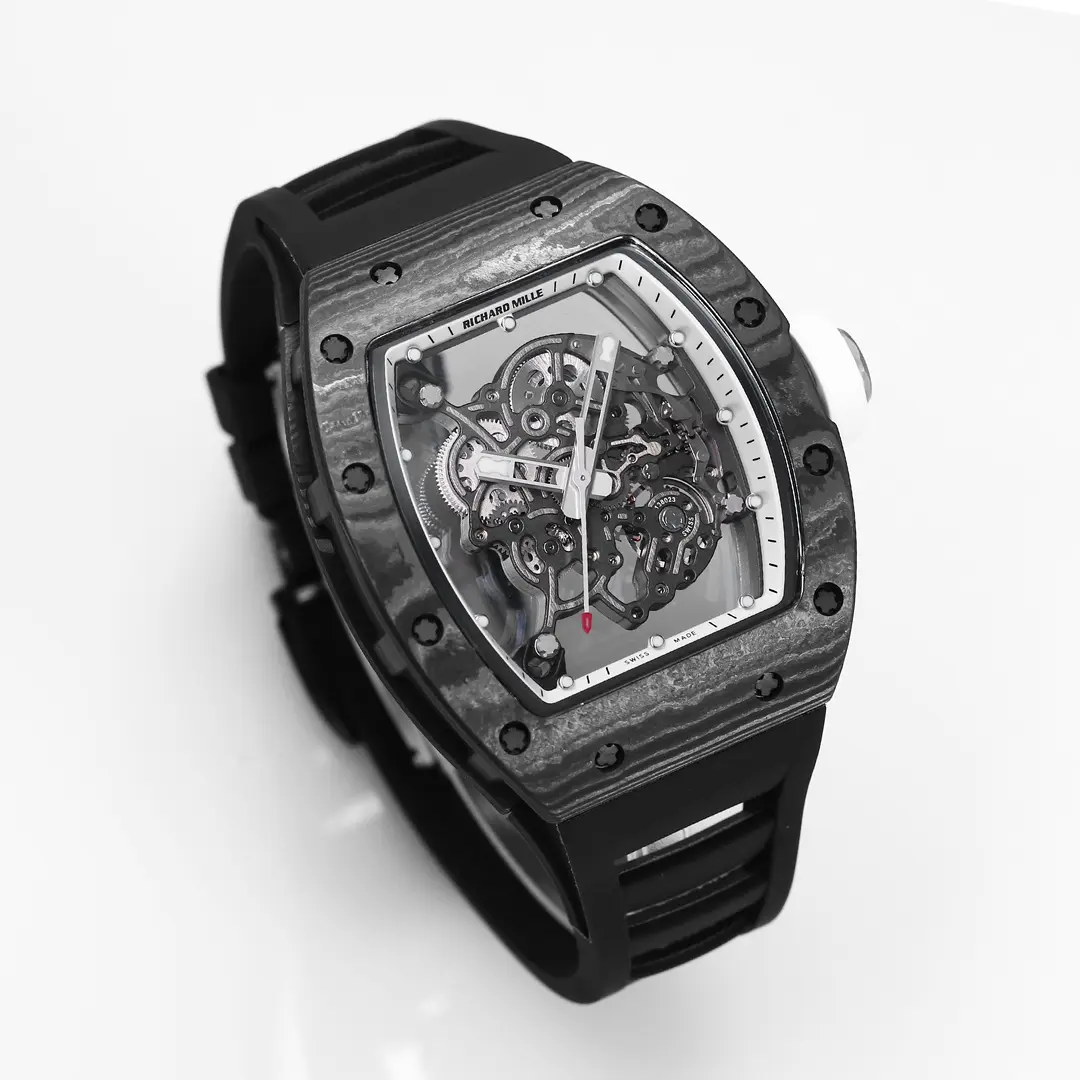 KV Factory Richard Mille RM055 Carbon Fiber Black Rubber Super Clone Luxury Watch - 图片 2