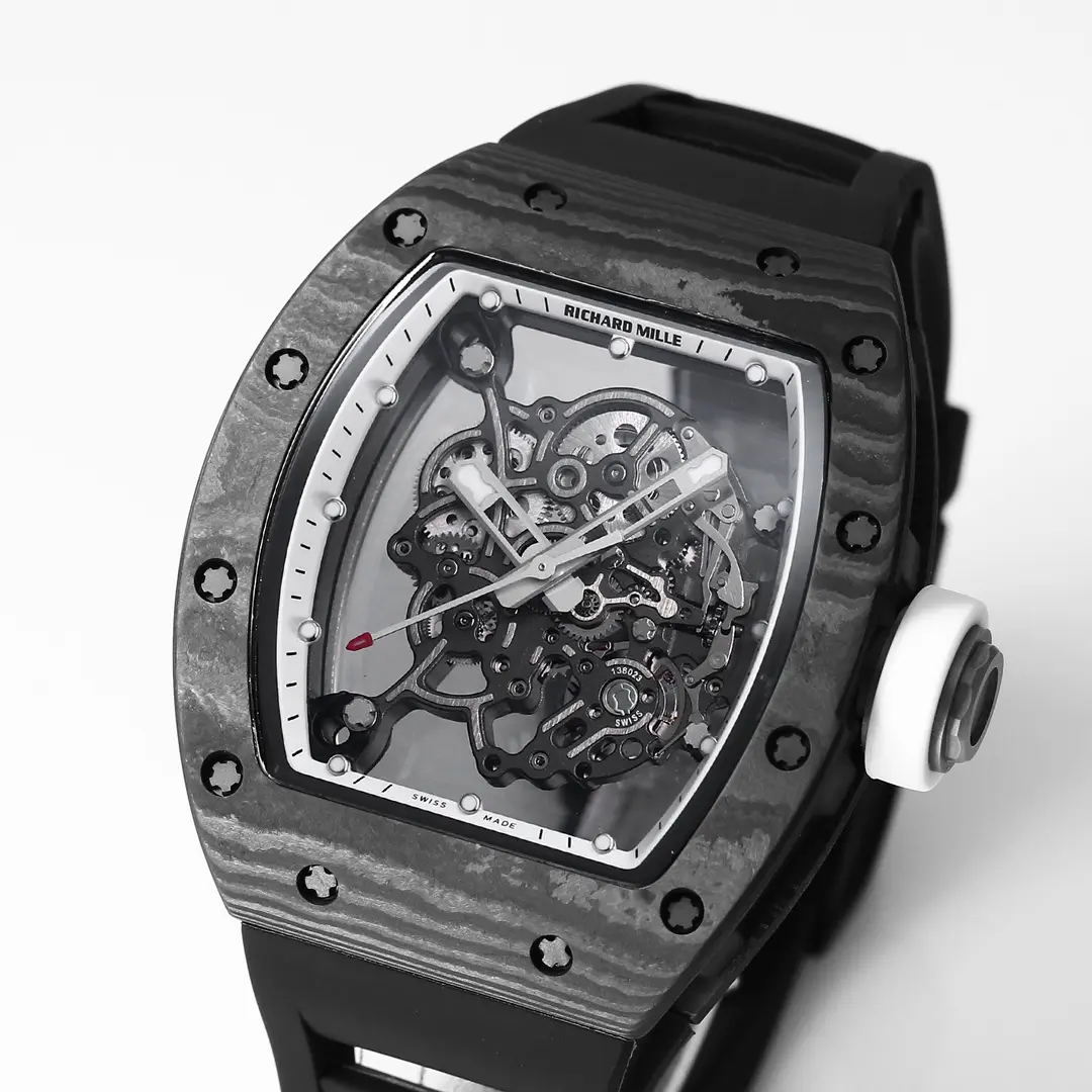 KV Factory Richard Mille RM055 Carbon Fiber Black Rubber Super Clone Luxury Watch - 图片 3