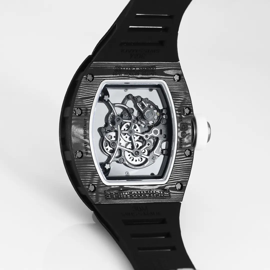 KV Factory Richard Mille RM055 Carbon Fiber Black Rubber Super Clone Luxury Watch - 图片 8