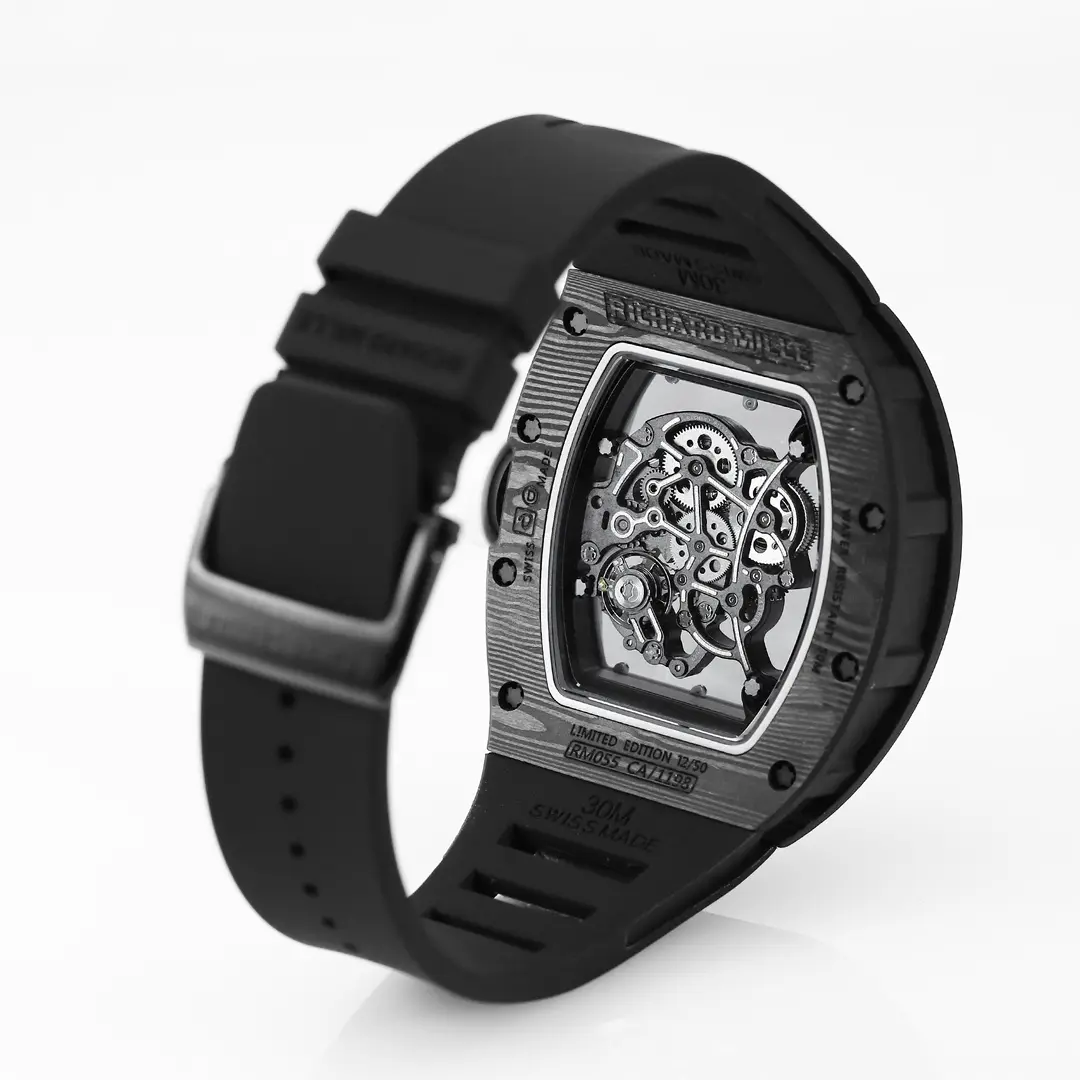 KV Factory Richard Mille RM055 Carbon Fiber Black Rubber Super Clone Luxury Watch - 图片 9