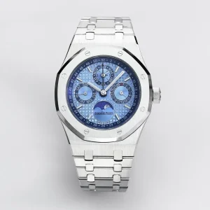 KZ Factory Audemars Piguet Royal Oak Perpetual Calendar Blue Dial Stainless Steel Super Clone Watch – Premium Replica