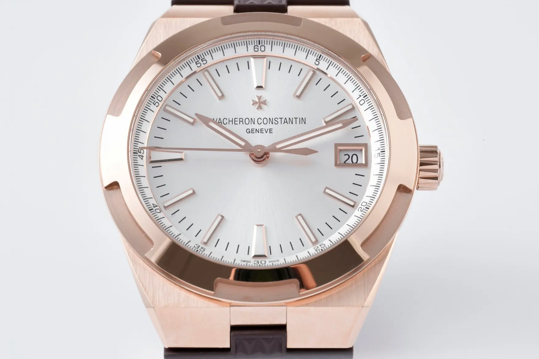 MKS Factory Vacheron Constantin Overseas 4500V Series – Rose Gold Case, Brown Rubber Strap, Luxury Automatic Super Clone Watch – Best Replica Quality - 图片 3