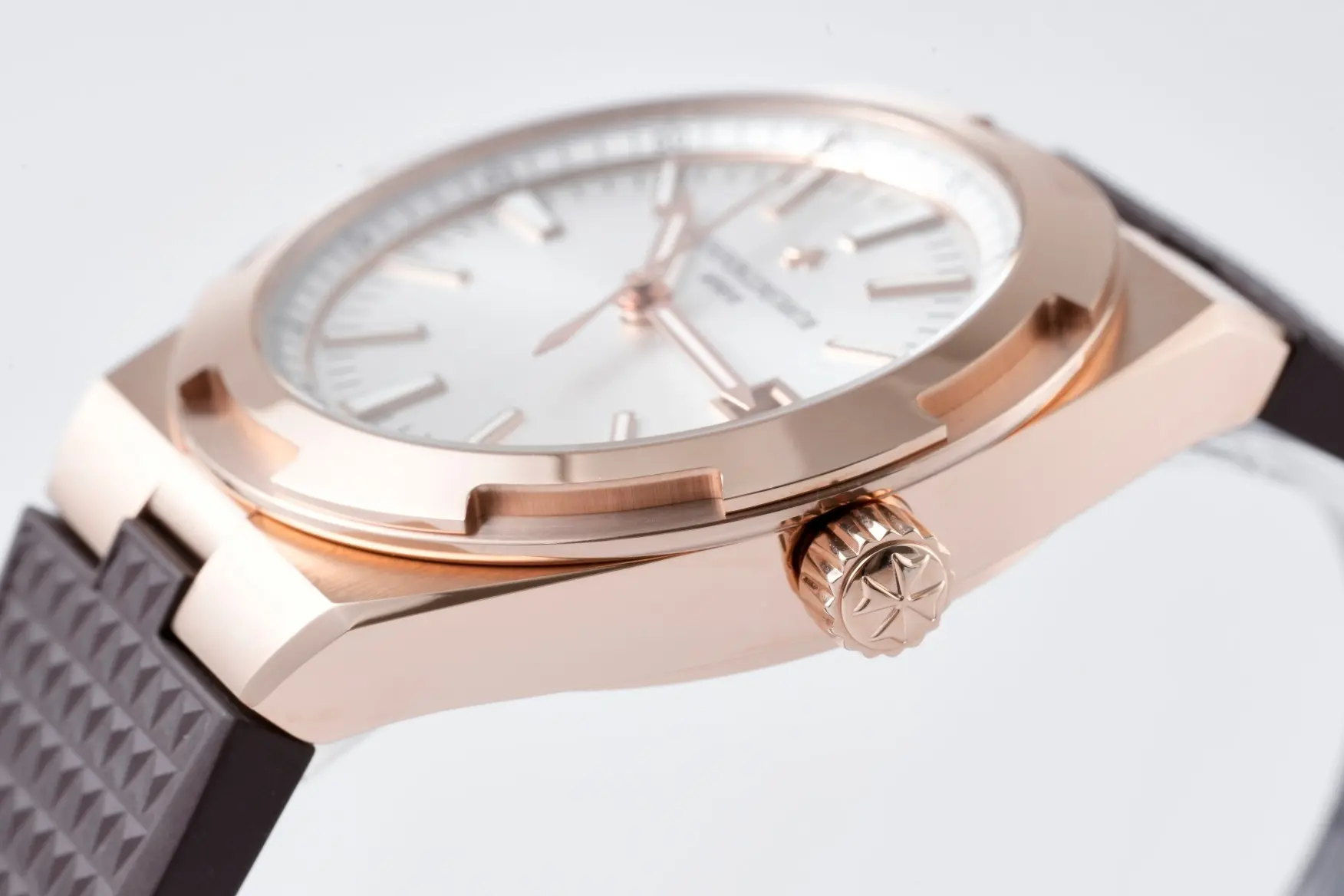 MKS Factory Vacheron Constantin Overseas 4500V Series – Rose Gold Case, Brown Rubber Strap, Luxury Automatic Super Clone Watch – Best Replica Quality - 图片 5