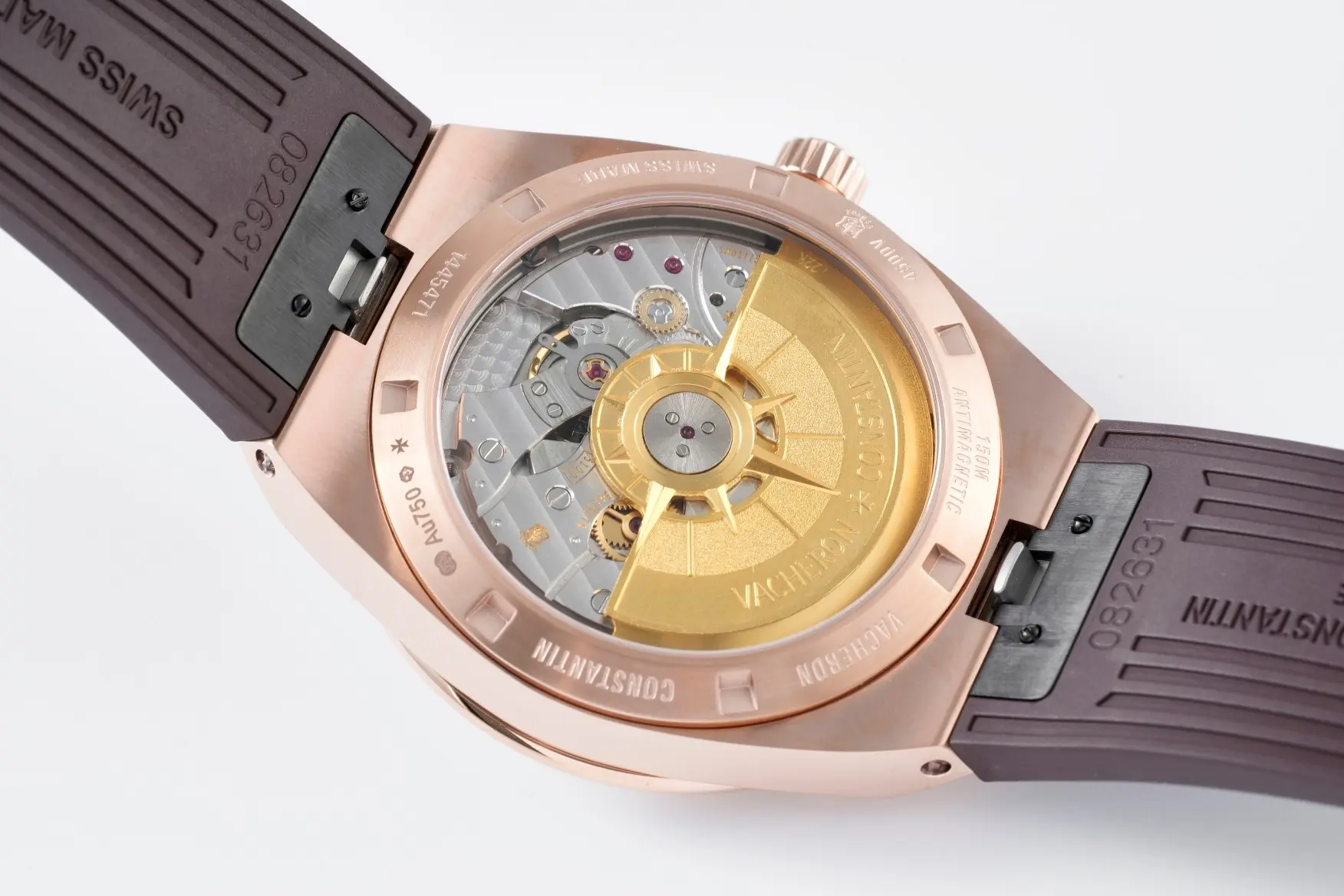 MKS Factory Vacheron Constantin Overseas 4500V Series – Rose Gold Case, Brown Rubber Strap, Luxury Automatic Super Clone Watch – Best Replica Quality - 图片 8