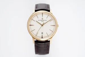 MKS Factory Vacheron Constantin Patrimony 85180 Series Watch – Gold Case, Brown Leather Strap, Minimalist Design, Best Super Clone Watches