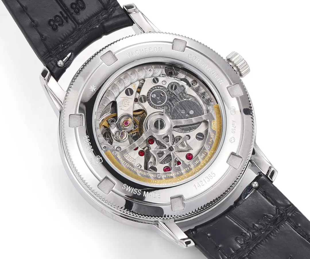 MKS Factory Vacheron Constantin Traditionnelle 83520/000R-9909 Mechanical Watch – Silver Dial, Black Leather Strap, Multi-Function Design, Best Super Clone Quality - 图片 5