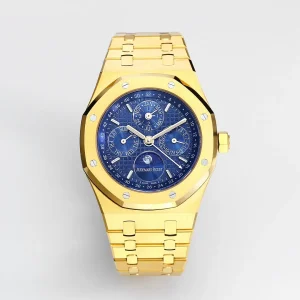 OM Factory Audemars Piguet Royal Oak Perpetual Calendar Blue Dial Yellow Gold Super Clone Luxury Watch