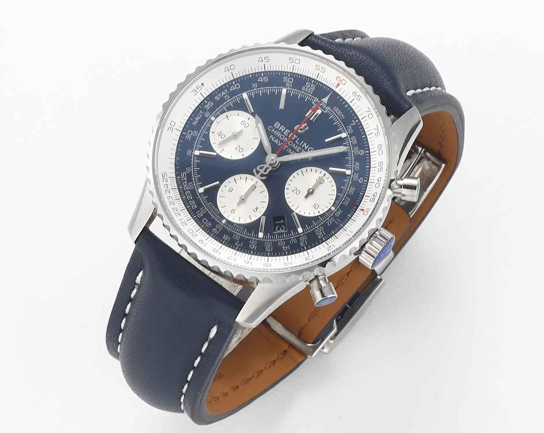 OM Factory Breitling Navitimer 1 B01 Chronograph Blue Leather – Premium Super Clone Watch - 图片 2