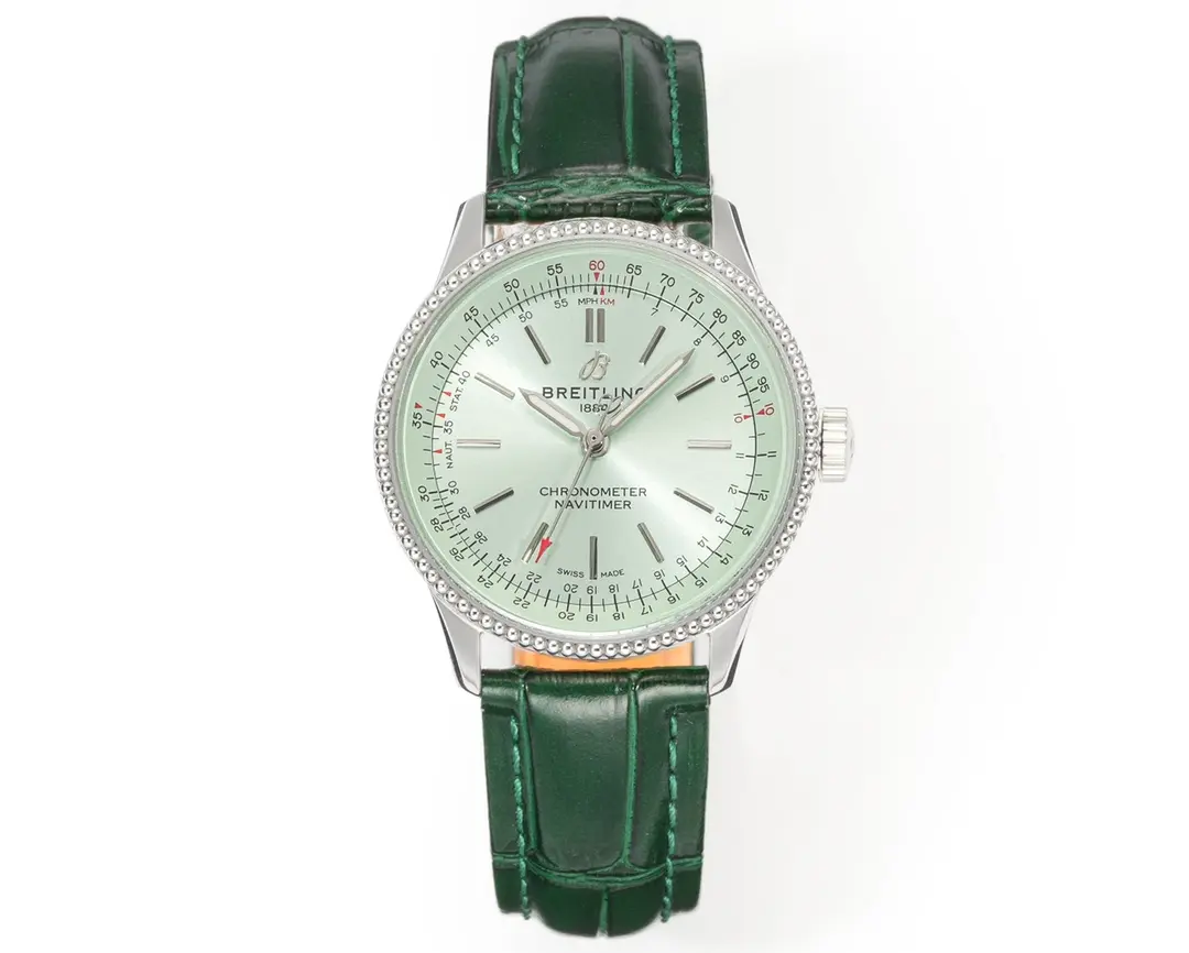 OM Factory Breitling Navitimer Automatic Green Leather – Super Clone Watch