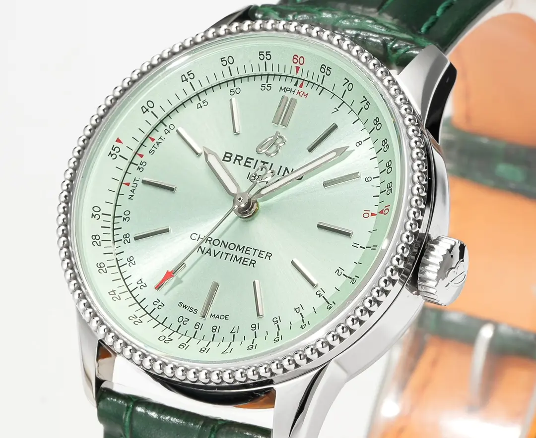 OM Factory Breitling Navitimer Automatic Green Leather – Super Clone Watch - 图片 4