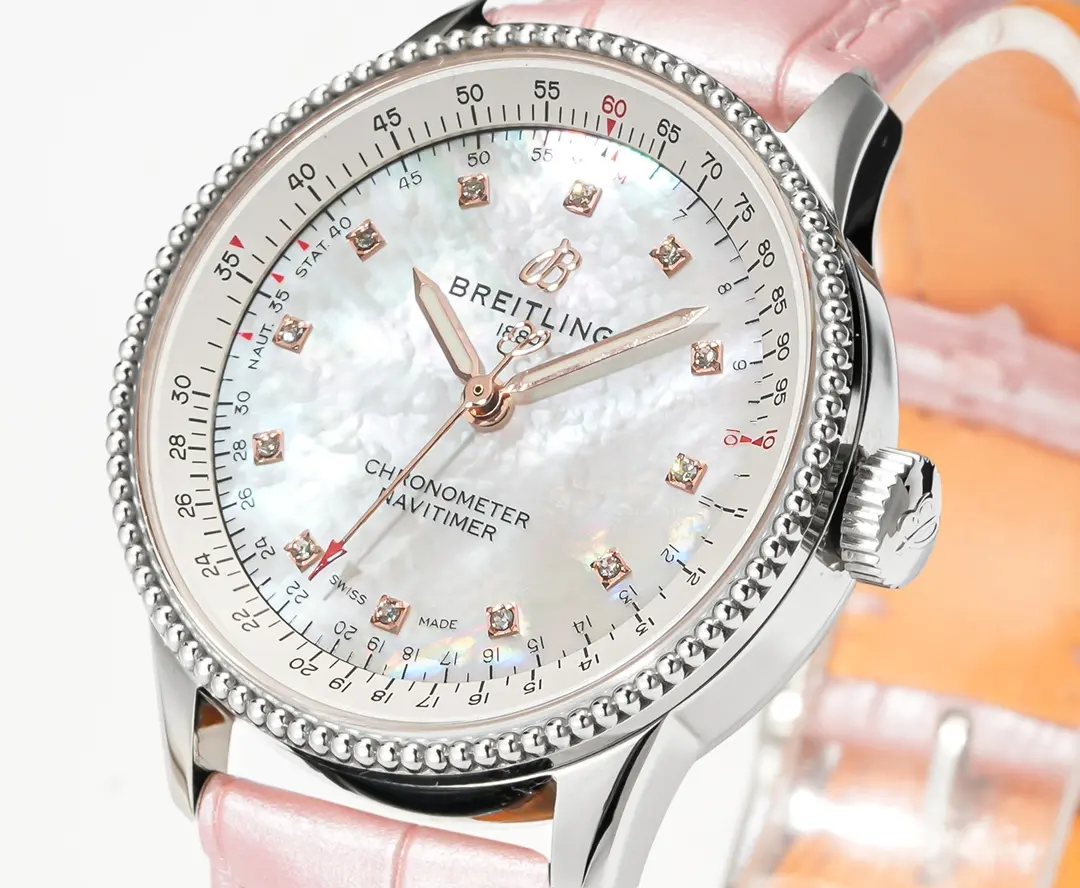 OM Factory Breitling Navitimer Automatic Pink Leather – Super Clone Watch Masterpiece - 图片 4