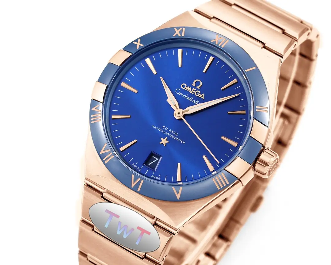 OMEGA Constellation 41mm Blue Rose Gold VSF Replica Watch - 图片 2